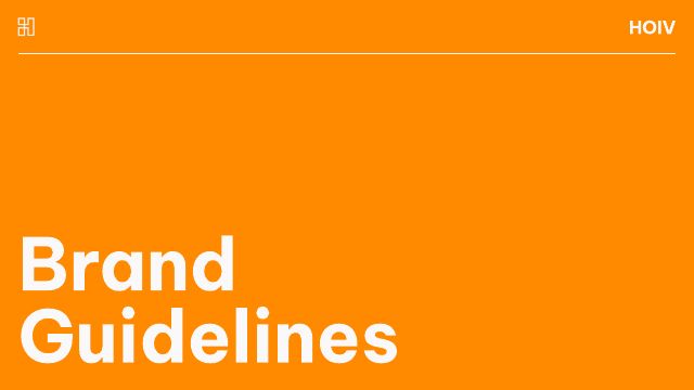 The cover of the HOIV brand guidelines